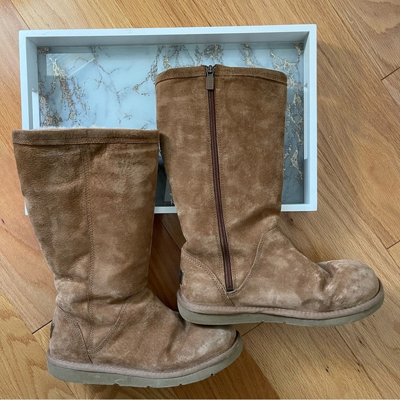 UGG Tall Suede Fur-lined Boots - Picture 10 of 11